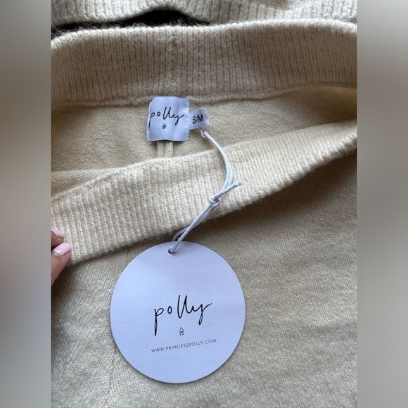 PRINCESS POLLY Cream Ruched Bra Crop Sweater Bra and Short Set Small/ Medium - Picture 8 of 8